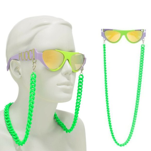 Emilio Pucci Accessories - Emilio Pucci Sunglasses Bright Mirrored Shades with Chain Summer Spring $435